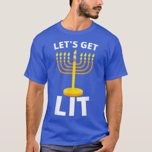 Let's Get Lit Funny Christmas Hanukkah Jewish Swea T-Shirt