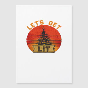 Let's Get Lit Funny Christmas Humor Quote Vintage