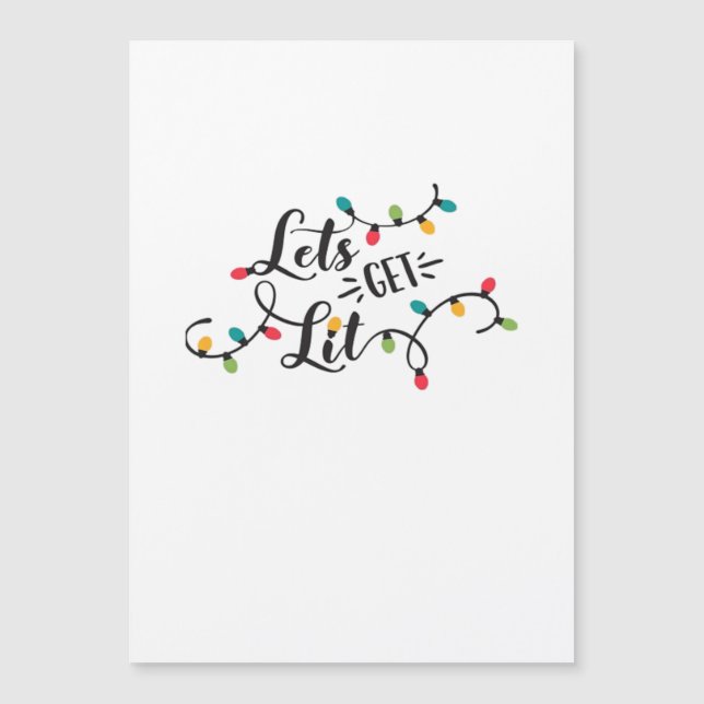 Let's Get Lit Funny Christmas Pun Classic (Front)