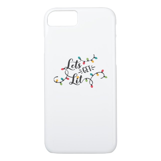 Let's Get Lit Funny Christmas Pun Classic Case-Mate iPhone Case (Back)