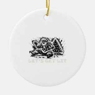 Let's Get Lit Funny Christmas Vibe Classic Ceramic Tree Decoration