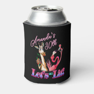 Lets Get Lit Funny Cocktail Neon Birthday Adult Can Cooler