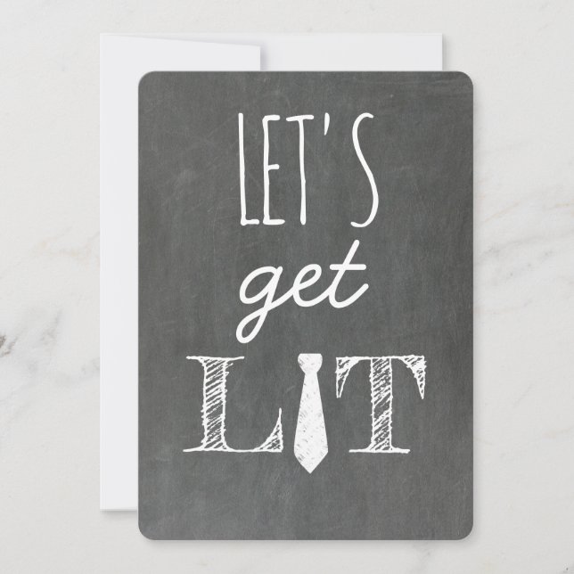 Let's Get Lit Funny Groomsman Invitation (Front)