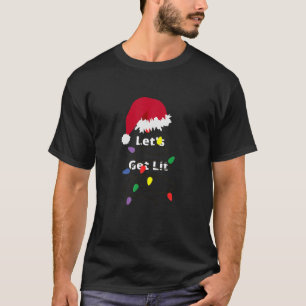 Let's Get Lit Funny Jewish Pun Hanukkah Chanukah T-Shirt