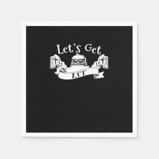 Let's Get Lit Funny Santa Beer Drinking Christmas  Napkin