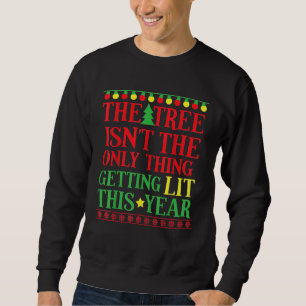 Lets Get Lit Funny Ugly Christmas Shirt Wine Beer