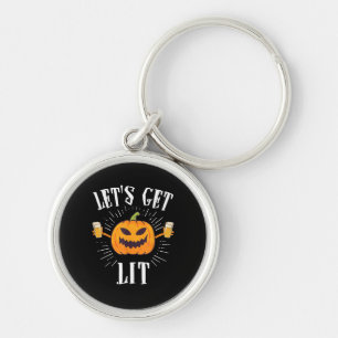 Let's Get Lit Halloween Beer Drinker Key Ring