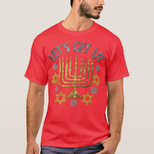 Let's Get Lit, Hanukkah, Men Women, Funny, Jewish T-Shirt