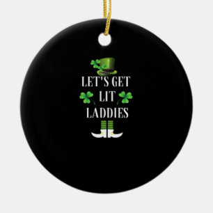 Let's Get Lit Laddies Funny Classic Ceramic Tree Decoration