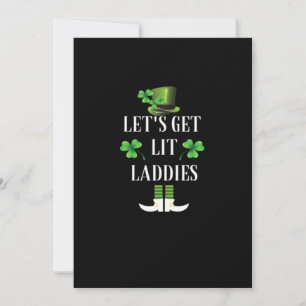 Let's Get Lit Laddies Funny Classic Holiday Card