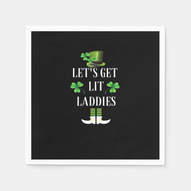 Let's Get Lit Laddies Funny Classic Napkin (Front)