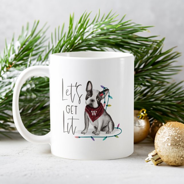 Let's Get Lit Naughty Dog Watercolor Bulldog Coffee Mug (Let's Get Lit Naughty Dog Watercolor Bulldog Coffee Mug)