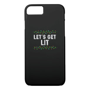 Let's Get Lit Pajamas Funny Cute Lights Christmas  Case-Mate iPhone Case