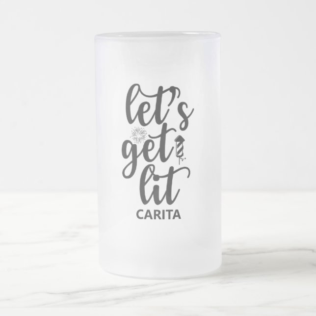 Let's Get Lit Personalised Frosted Mug (Center)
