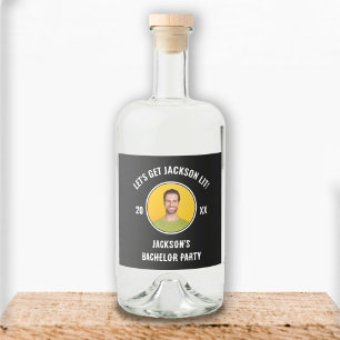 Let's Get Lit Photo Bachelor Party  Liquor Bottle Label