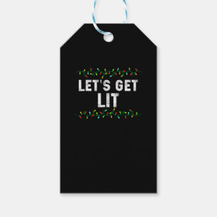 Let's Get Lit Pyjamas Funny Cute Lights Christmas  Gift Tags