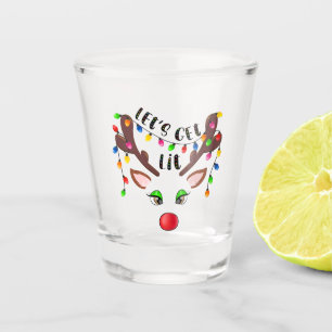 Let's Get Lit Reindeer Christmas Shot Glass