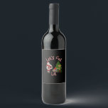 Let's Get Lit Santa Christmas Tree Design Wine Label<br><div class="desc">Let's Get Lit Santa Christmas Tree Design: A playful Christmas tree design with Santa flair. Perfect for humour fans. Bright,  festive,  and fun.</div>