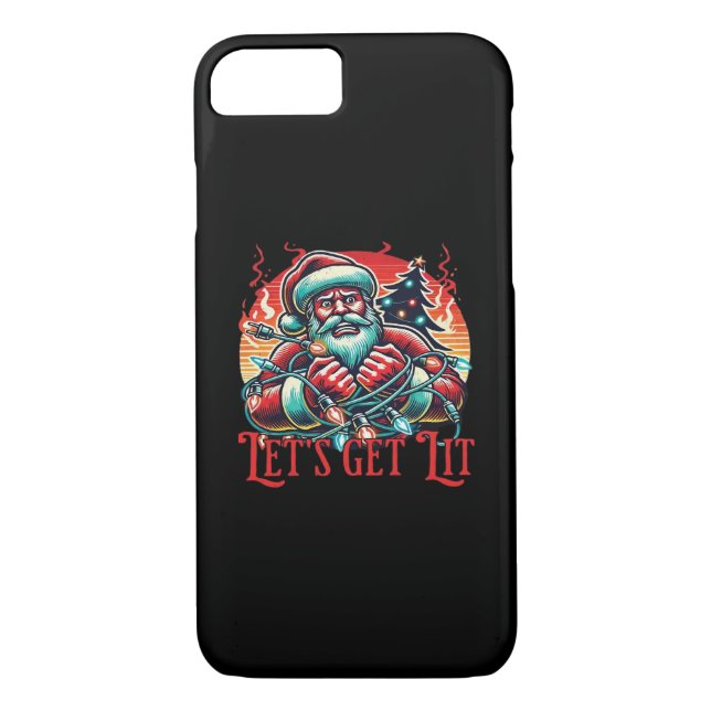 Let's Get Lit Santa Christmas Vibe Classic Case-Mate iPhone Case (Back)