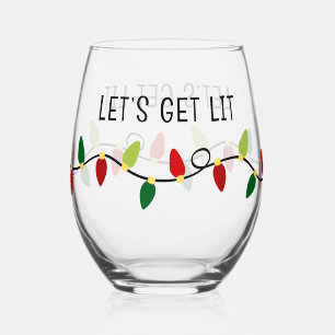 Let's Get Lit Stemless Wine Glass