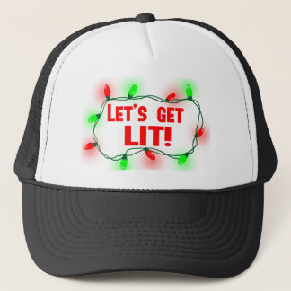 lets get lit trucker hat