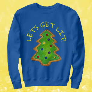 Let's Get Lit Ugly Christmas Sweater Holiday Tree