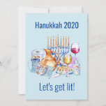 Let's Get Lit Wine Lover Hanukkah 2020 Holiday Card<br><div class="desc">This design was created though digital art. It may be personalised in the area provided by changing the photo and/or text. Or it can be customised by choosing the click to customise further option and delete or change the colour the background, add text, change the text colour or style, or...</div>