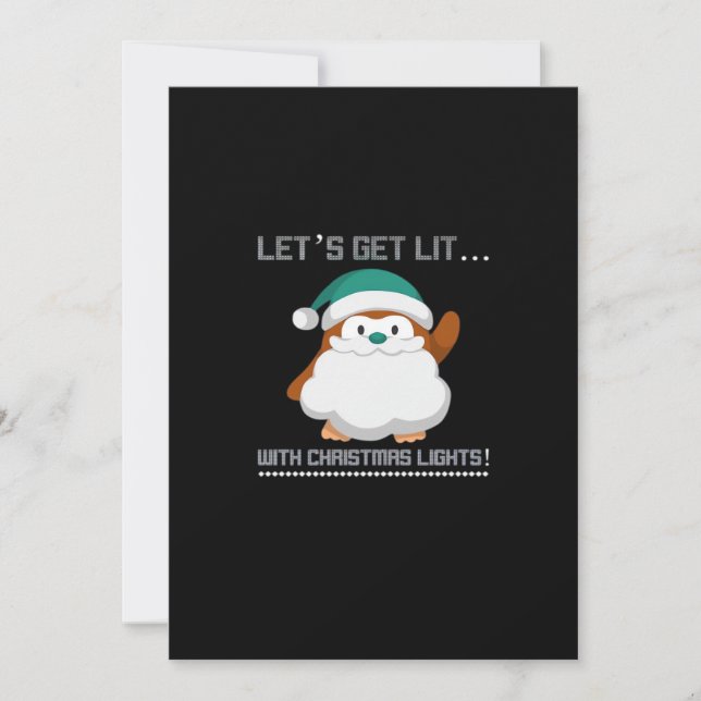 Let's Get Lit… With Christmas Lights! Christmas Cl Holiday Card (Front)