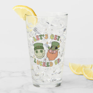 Let's Get Lucked Up - Funny Leprechaun Clover Glass