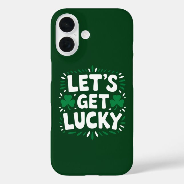 Let's Get Lucky Shamrock Funny St Patrick's Day Case-Mate iPhone Case (Back)