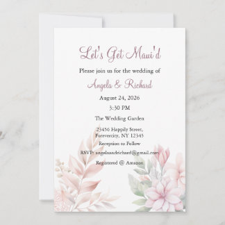 Let's get Maui'd Wedding Invitation, Bridal shower Invitation