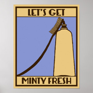 Let's get minty fresh retro advertising poster