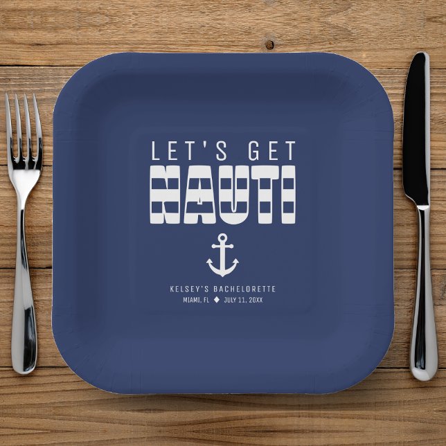 Let's Get Nauti Blue Bachelorette Party Paper Plate (Let's Get Nauti Blue Bachelorette Party Paper Plates
)