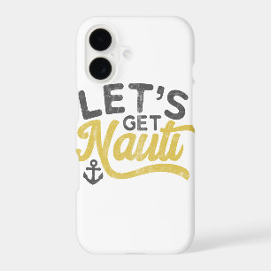 Let's get Nauti Nautical Vintage Type Grey Yellow