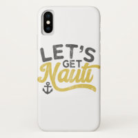Let's get Nauti Nautical Vintage Type Grey Yellow