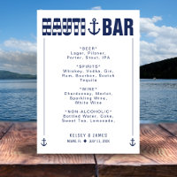 Let's Get Nauti Nautical Wedding Bar Drinks