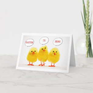 "LET'S GET PEEPING" EASTER IS HERE HOLIDAY CARD