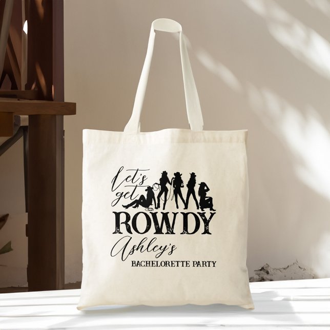 Let's get rowdy cowgirl bachelorette party tote bag (Let's get rowdy cowgirl bachelorette party favors personalized tote bag bridesmaids gifts)