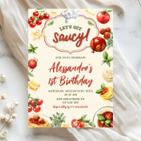 Let's Get Saucy Birthday Invitation