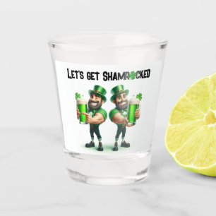 Let's get Shamrocked St Patrick's Day Leprechaun Shot Glass