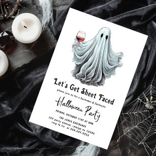 Let's Get Sheet Faced Adult Halloween Party Invitation