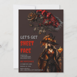 Let's Get Sheet Faced Floral Halloween Party  Invitation