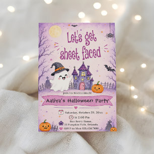 Let's get sheet faced Halloween Party Invitation