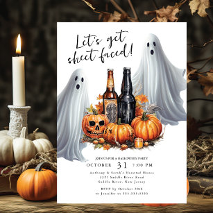Let's Get Sheet Faced Halloween Party Invitation