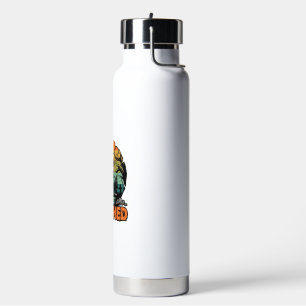 Lets Get Smashed Halloween Haunted House Sunset Ba Water Bottle