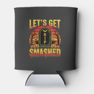 Lets Get Smashed Halloween Pumpkin Graveyard Can Cooler