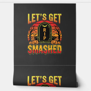 Lets Get Smashed Halloween Pumpkin Graveyard Wallpaper