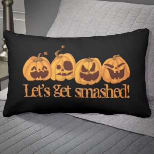 Let's get Smashed Pumpkin Halloween Lumbar Cushion