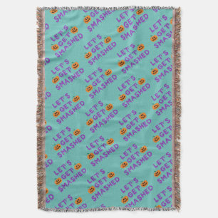 Let's Get Smashed (Pumpkins) Purple Throw Blanket