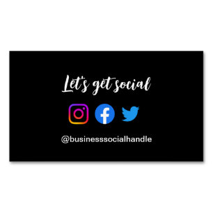 Let's Get Social Media Business social handle Magnetic Business Card